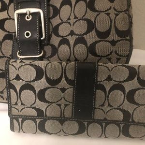 Coach shoulder soho purse with wallet.